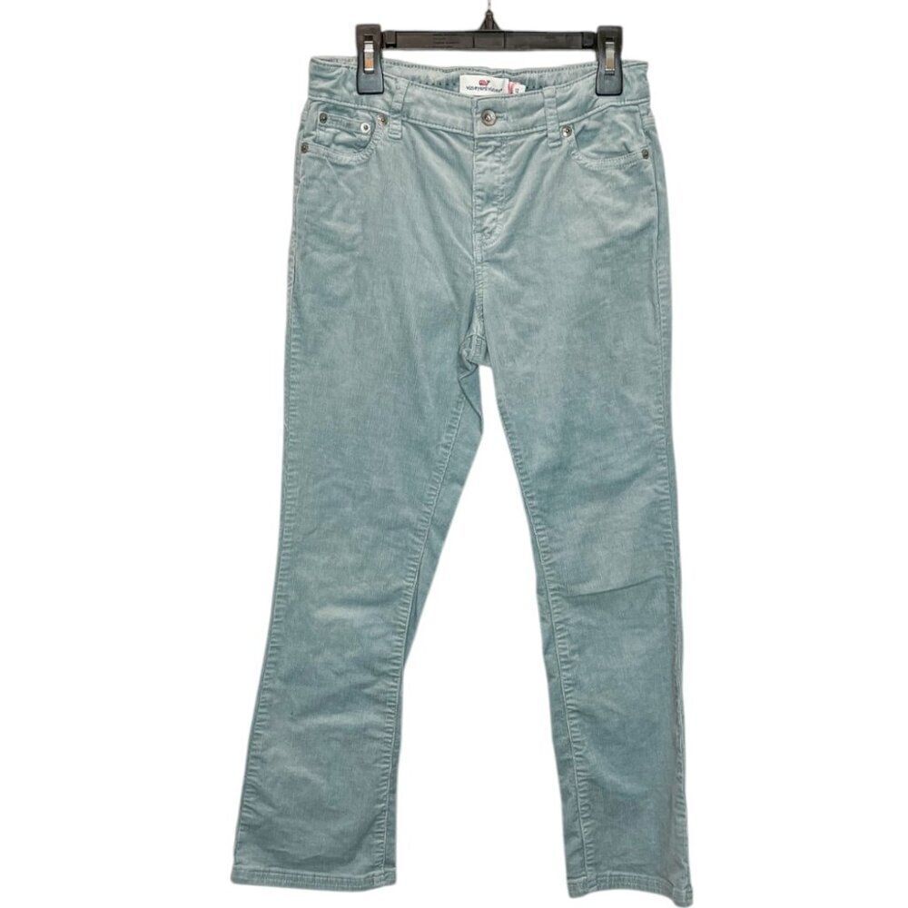 NEW! Vineyard Vines Girls Light Blue / Slate Ribbed Corduroy Flare Pants Size 12